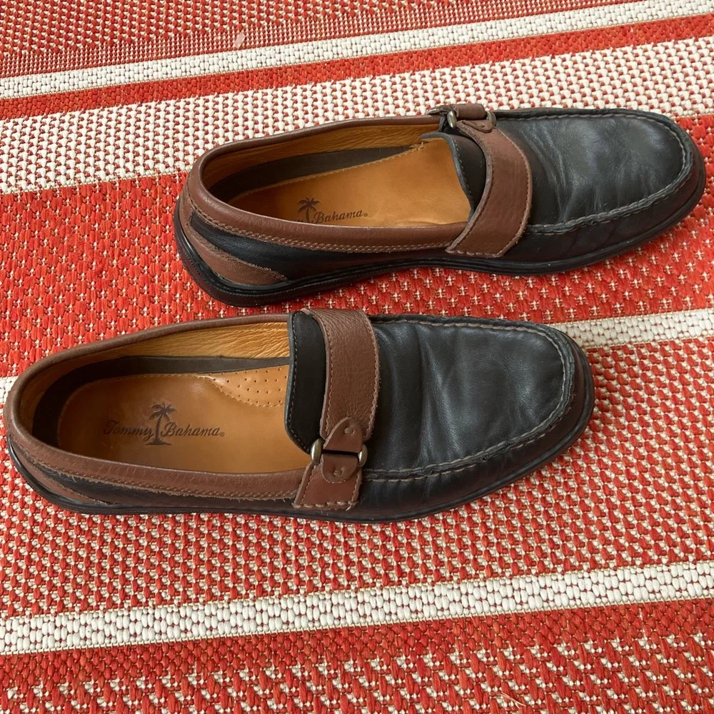 Tommy Bahama leather loafers preppy academia quiet luxury old money classic 8.5